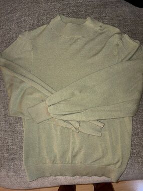 Men's Light Olive Green Mock Neck Sweater